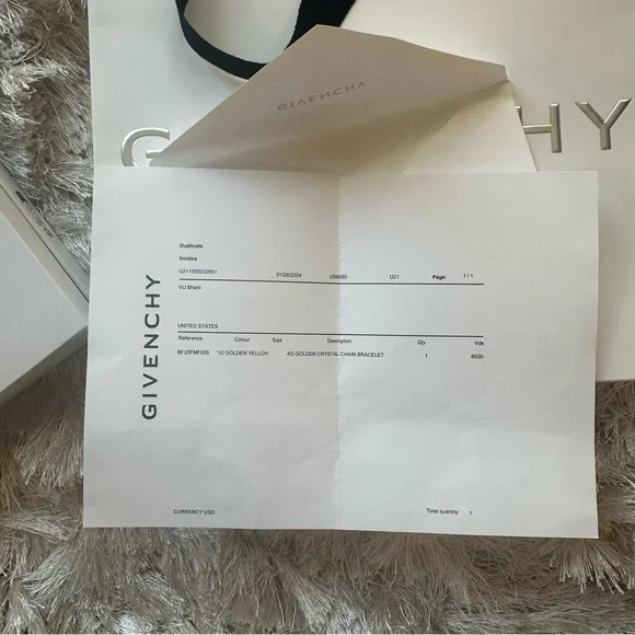 NWB Givenchy 4G Golden Crystal Chain Logo Bracelet - Picture 11 of 12